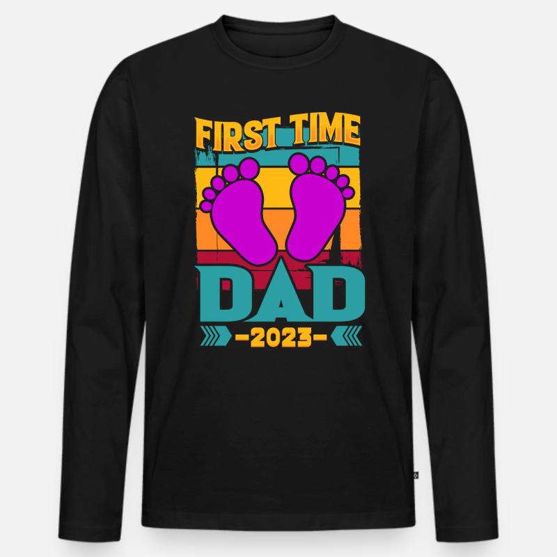 Vaterschaft 2023 Vater - Männer Premium Bio Langarmshirt - Schwarz