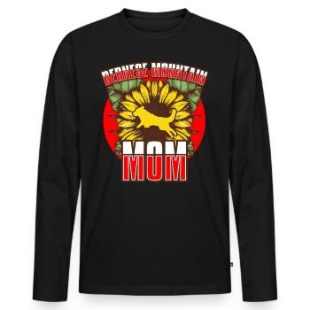 Bouvier Bernois Mère Bouvier Bernois - T-shirt manches longues Premium bio Homme - noir - Devant - Nico (187cm)