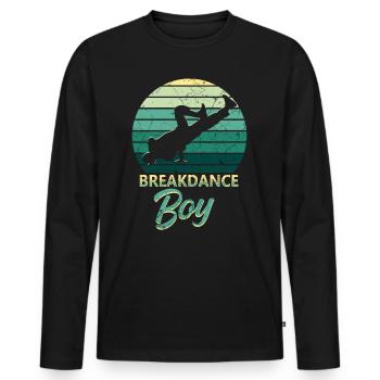 Breakdance Boy Kids Breaker Dancers - Men's Premium Organic Long Sleeve Shirt - black - Front - Nico (187cm)