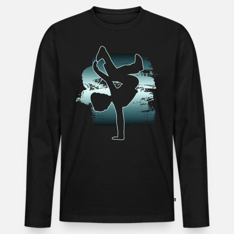 Breakdancer Breakdancing Tänzer - Männer Premium Bio Langarmshirt - Schwarz