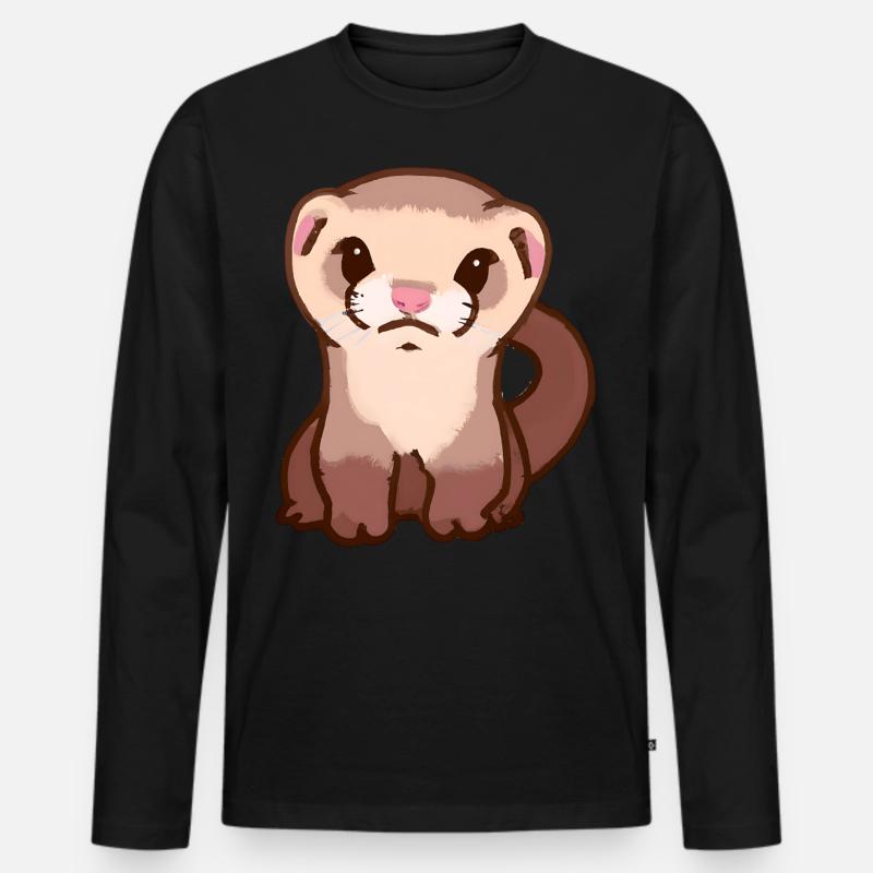 Frettchen - Männer Premium Bio Langarmshirt - Schwarz