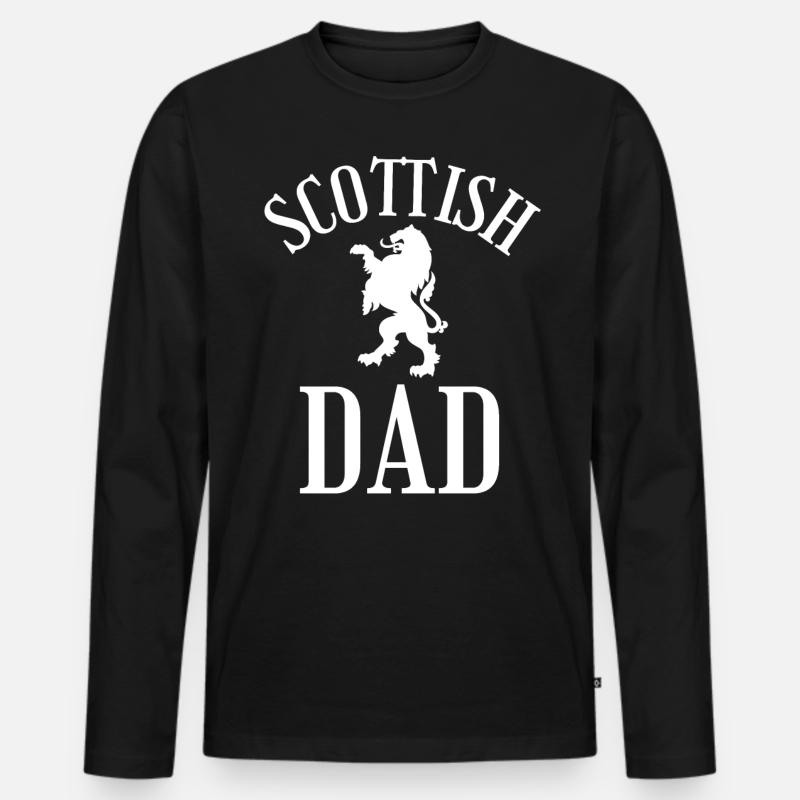 Schottland Vater Schottisch - Männer Premium Bio Langarmshirt - Schwarz