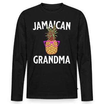 Jamaica Oma Jamaica Grossmutter - Männer Premium Bio Langarmshirt - Schwarz - Vorne - Nico (187cm)