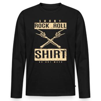 Musique rock and roll - T-shirt manches longues Premium bio Homme - noir - Devant - Nico (187cm)