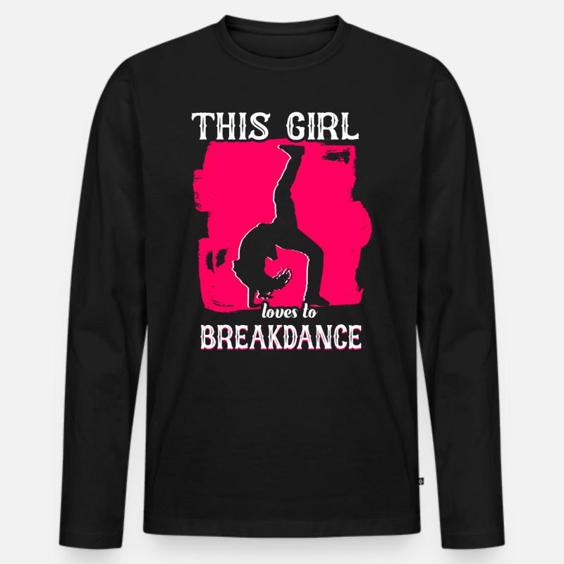 Breakdance Mädchen Breakdancer - Männer Premium Bio Langarmshirt - Schwarz