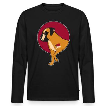 Boxer dog love dog - Men's Premium Organic Long Sleeve Shirt - black - Front - Nico (187cm)