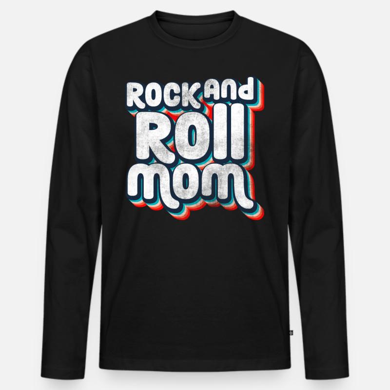 Rock and Roll Mutter - Männer Premium Bio Langarmshirt - Schwarz