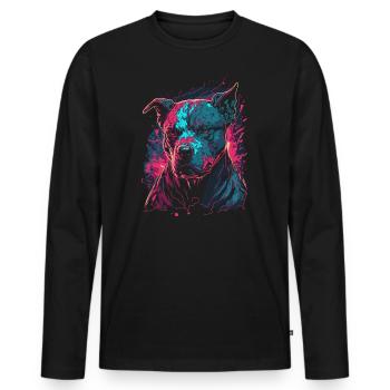 American Staffordshire Terrier - Männer Premium Bio Langarmshirt - Schwarz - Vorne - Nico (187cm)