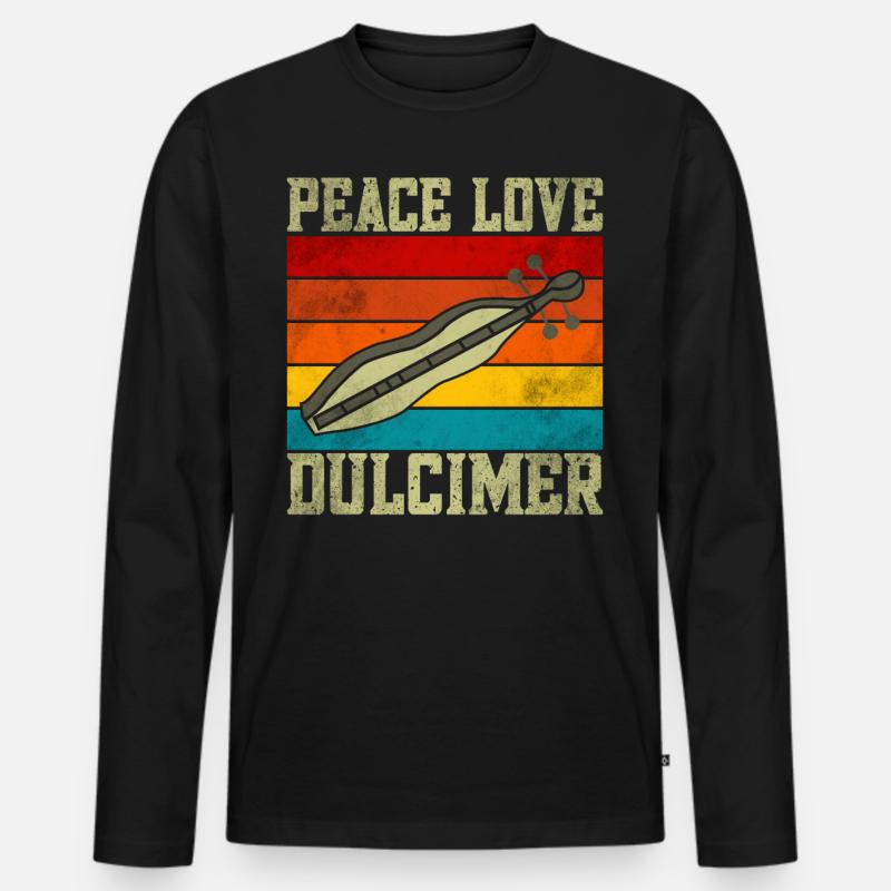 Dulcimer Instrument Streichmusik - Männer Premium Bio Langarmshirt - Schwarz