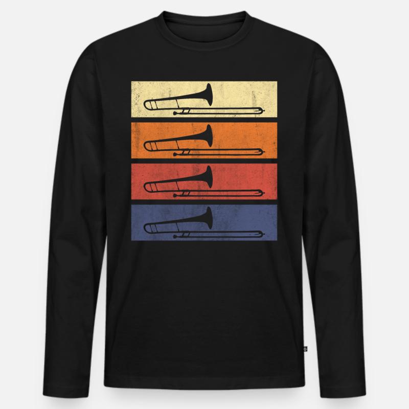 Trompete Blasmusik - Männer Premium Bio Langarmshirt - Schwarz