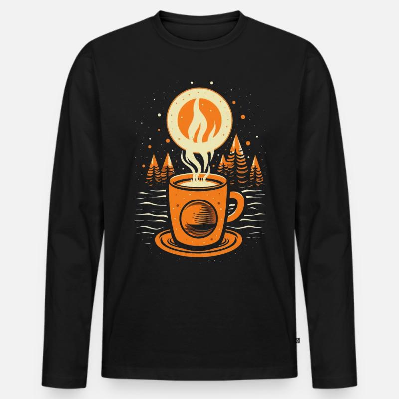 Kaffeetasse - Männer Premium Bio Langarmshirt - Schwarz
