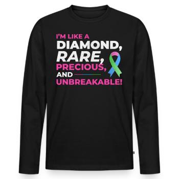 Diamond Like Rare Disease Stand Out for Awareness - Men's Premium Organic Long Sleeve Shirt - black - Front - Nico (187cm)