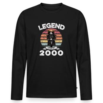 2000 anniversaire Légende depuis le coucher du soleil Teddy - T-shirt manches longues Premium bio Homme - noir - Devant - Nico (187cm)