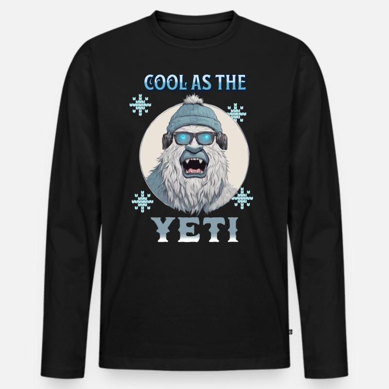 Cool as the Yeti - Männer Premium Bio Langarmshirt - Schwarz