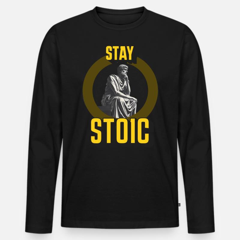 Stay Stoic - Männer Premium Bio Langarmshirt - Schwarz