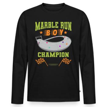 MARBLE RUN BOY - Men's Premium Organic Long Sleeve Shirt - black - Front - Nico (187cm)