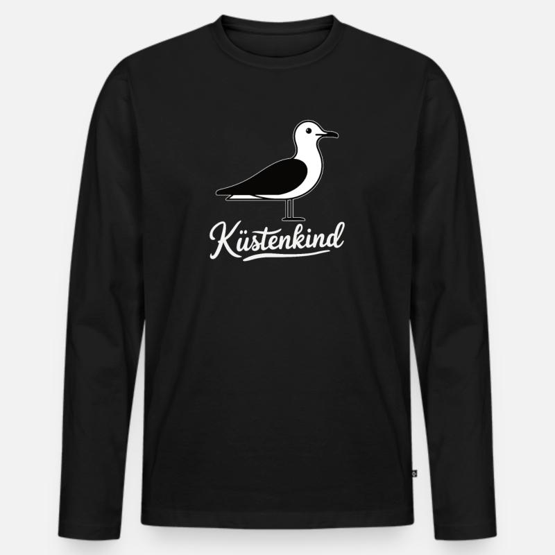 Küstenkind 2 - Männer Premium Bio Langarmshirt - Schwarz