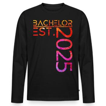 Bachelor est. 2025 - Männer Premium Bio Langarmshirt - Schwarz - Vorne - Nico (187cm)