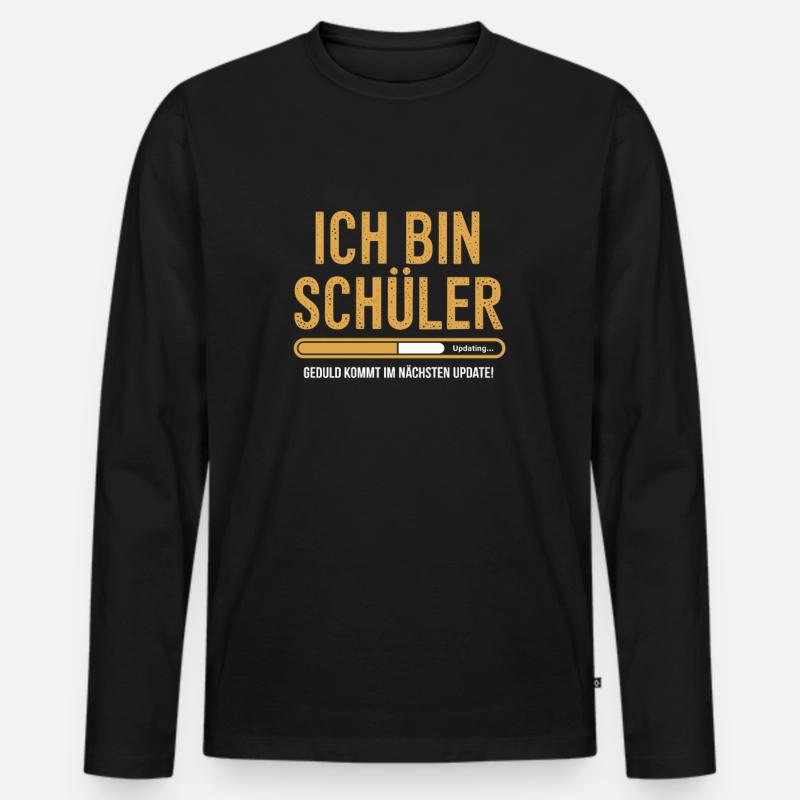 Ich bin Schüler - Männer Premium Bio Langarmshirt - Schwarz