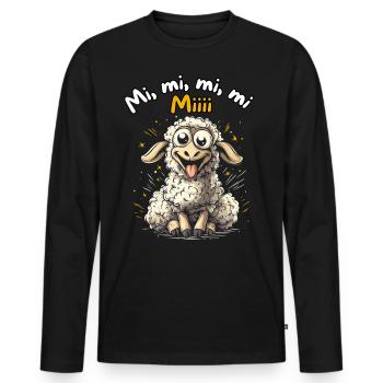Mi Mi Mi Mi Miii - Funny Sheep Design - Men's Premium Organic Long Sleeve Shirt - black - Front - Nico (187cm)
