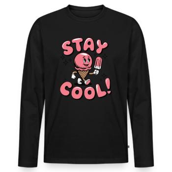 Stay cool Mascot - Men's Premium Organic Long Sleeve Shirt - black - Front - Nico (187cm)