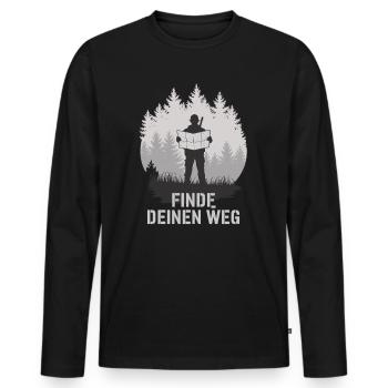 Finde Deinen Weg Survival - Männer Premium Bio Langarmshirt - Schwarz - Vorne - Nico (187cm)