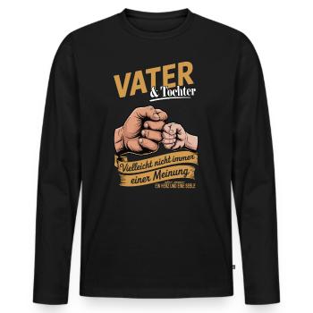 Vater & Tochter – Ein Herz und eine Seele - Männer Premium Bio Langarmshirt - Schwarz - Vorne - Nico (187cm)