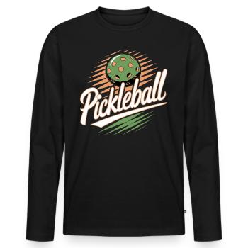 This Is My Pickleball Shirt - Männer Premium Bio Langarmshirt - Schwarz - Vorne - Nico (187cm)