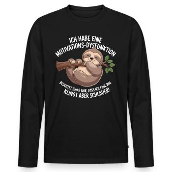 Ich habe eine Motivations-Dysfunktion - Männer Premium Bio Langarmshirt - Schwarz - Vorne - Nico (187cm)