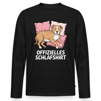 Offizielles Schlafshirt pitbull - Männer Premium Bio Langarmshirt - Schwarz - Vorne - Nico (187cm)