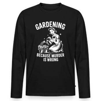 Jardinage Parce que le Meurtre Is Wrong - Rétro des années 50 - T-shirt manches longues Premium bio Homme - noir - Devant - Nico (187cm)