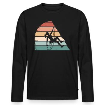 Climbing Girl – Empowered Women on the Rocks - Men's Premium Organic Long Sleeve Shirt - black - Front - Nico (187cm)
