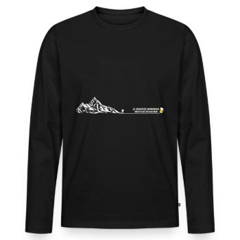 Je länger die Wanderung desto kälter das Bier - Männer Premium Bio Langarmshirt - Schwarz - Vorne - Nico (187cm)