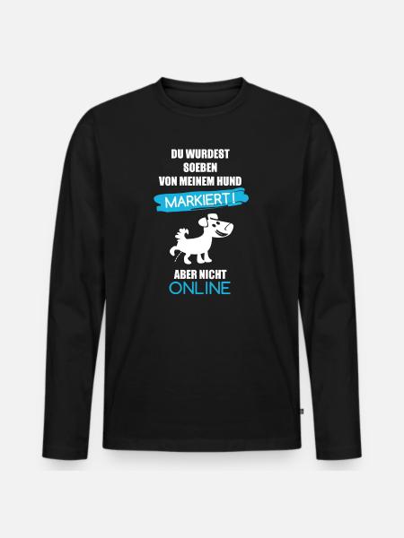 Hund markiert - Männer Premium Bio Langarmshirt - Schwarz