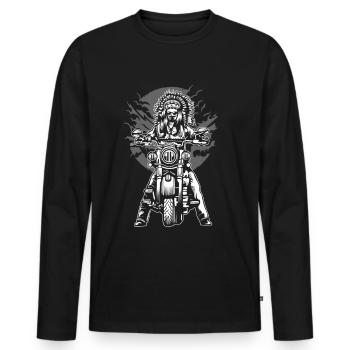 Indian Chief Motorcycle - T-shirt manches longues Premium bio Homme - noir - Devant - Nico (187cm)