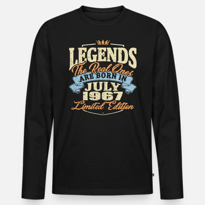 Echte Legenden werden im Juli 1967 geboren - Männer Premium Bio Langarmshirt - Schwarz