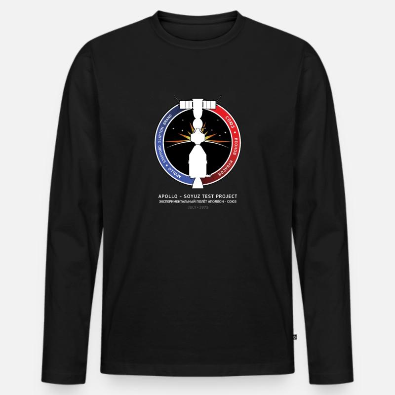 Apollo Sojus - Männer Premium Bio Langarmshirt - Schwarz