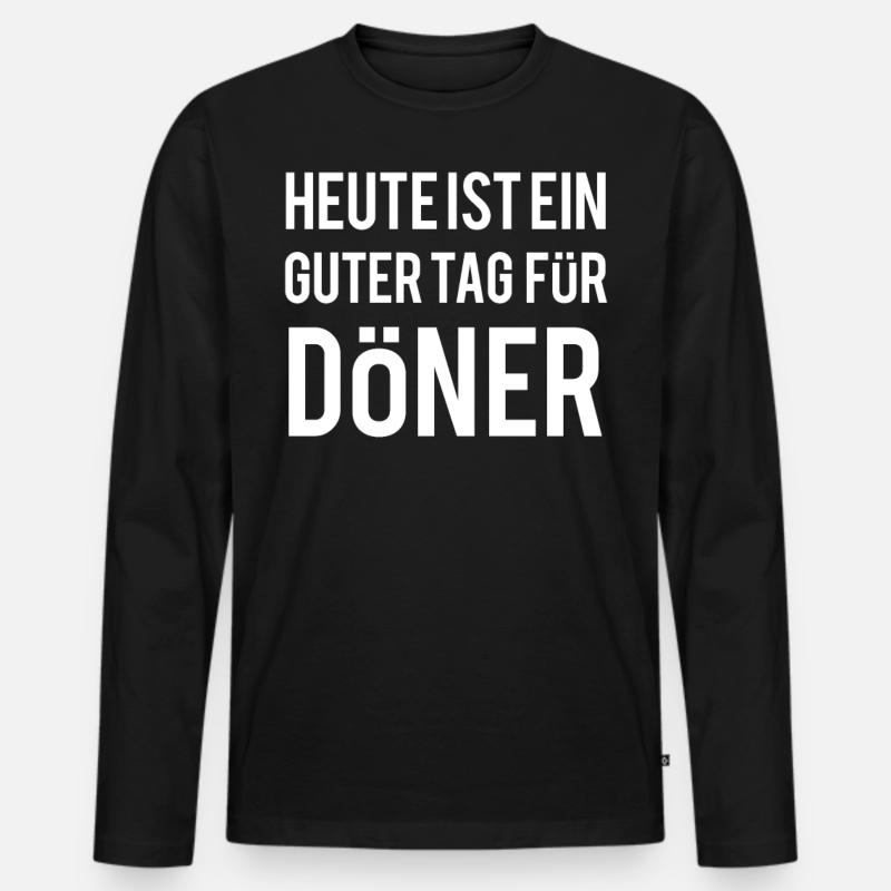 Döner - Männer Premium Bio Langarmshirt - Schwarz