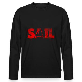 Voile voilier mer - T-shirt manches longues Premium bio Homme - noir - Devant - Nico (187cm)