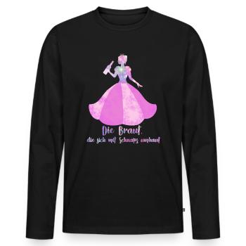 Die Braut Die Sich Mit Schnaps Umhaut - Männer Premium Bio Langarmshirt - Schwarz - Vorne - Nico (187cm)