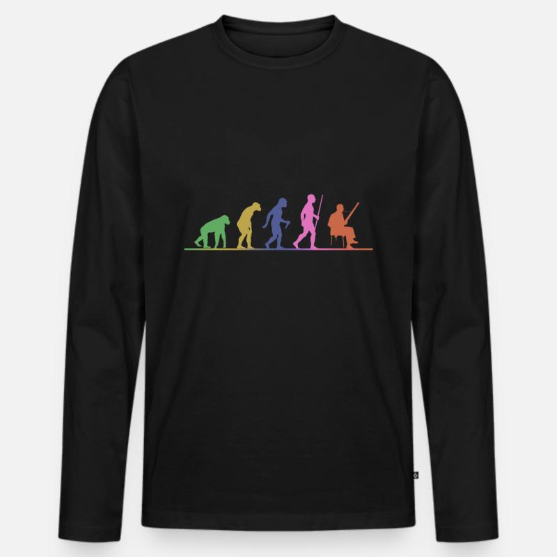 Evolution Fagott Musiker - Männer Premium Bio Langarmshirt - Schwarz