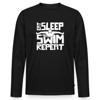 Swimming- Shirt Swimming Pool Pool Water Gift - Men's Premium Organic Long Sleeve Shirt - black - Front - Nico (187cm)