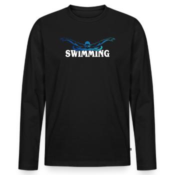 Swimming Shirt Swimming Tires Pool Water Geschen - Men's Premium Organic Long Sleeve Shirt - black - Front - Nico (187cm)