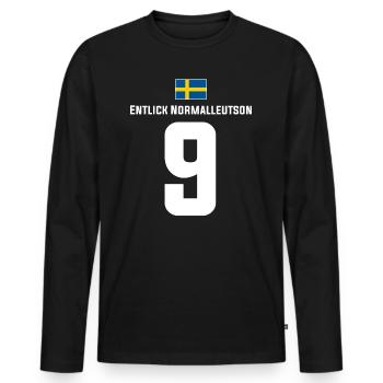 Schwedische Namen Fußball Sauf Mallorca Trikot - Männer Premium Bio Langarmshirt - Schwarz - Vorne - Nico (187cm)