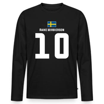 Schwedische Namen Fußball Sauf Mallorca Trikot - Männer Premium Bio Langarmshirt - Schwarz - Vorne - Nico (187cm)