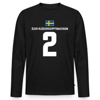 Schwedische Namen Fußball Sauf Mallorca Trikot - Männer Premium Bio Langarmshirt - Schwarz - Vorne - Nico (187cm)