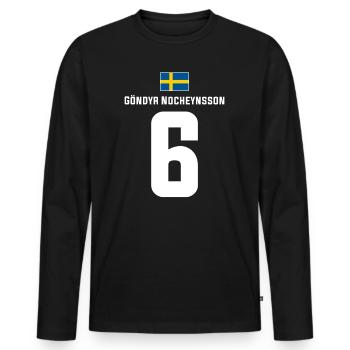 Schwedische Namen Fußball Sauf Mallorca Trikot - Männer Premium Bio Langarmshirt - Schwarz - Vorne - Nico (187cm)