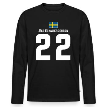 Schwedische Namen Fußball Sauf Mallorca Trikot - Männer Premium Bio Langarmshirt - Schwarz - Vorne - Nico (187cm)