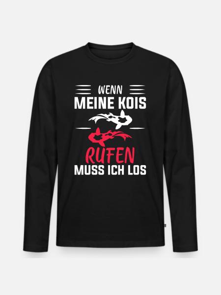 Koi Fisch Kois Geschenk - Männer Premium Bio Langarmshirt - Schwarz