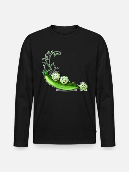 Peas beans humor - Men's Premium Organic Long Sleeve Shirt - black